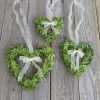 Preserved Boxwood Heart Wreaths With Sheer Ribbon - Small Heart Wreaths - Image 4