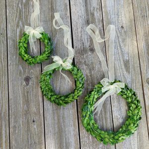 Set of 3 Mini Boxwood Wreaths for Farmhouse Decor Housewarming Gift